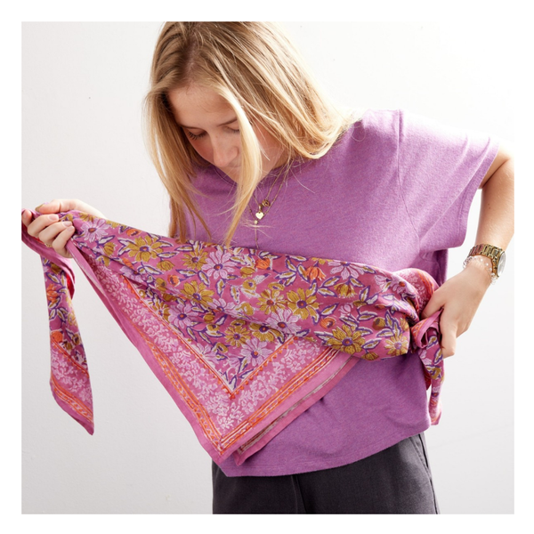 Foulard femme indien Meera Orchidée