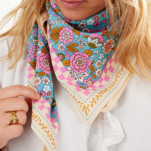 Foulard femme indien Amaia turquoise