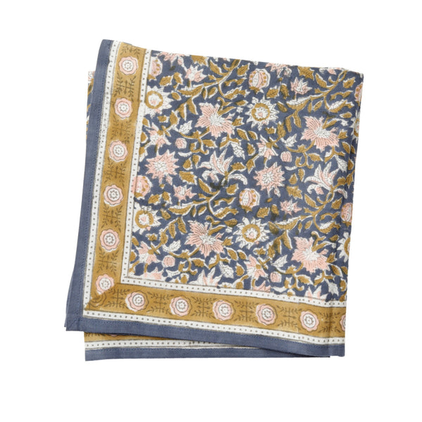 Foulard femme indien bleu Azur