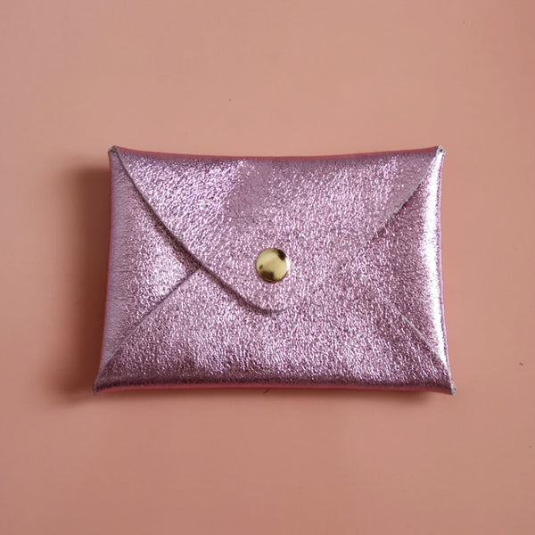 Porte-carte origami rose