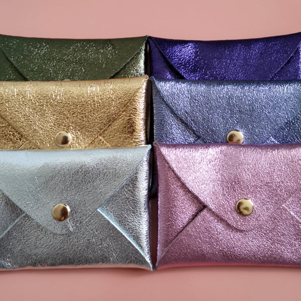 Porte-carte origami violet