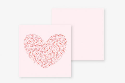 Mini carte cœur rose pâle 5x5cm